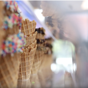 Waffle cones with sprinkles at LIICT 2018